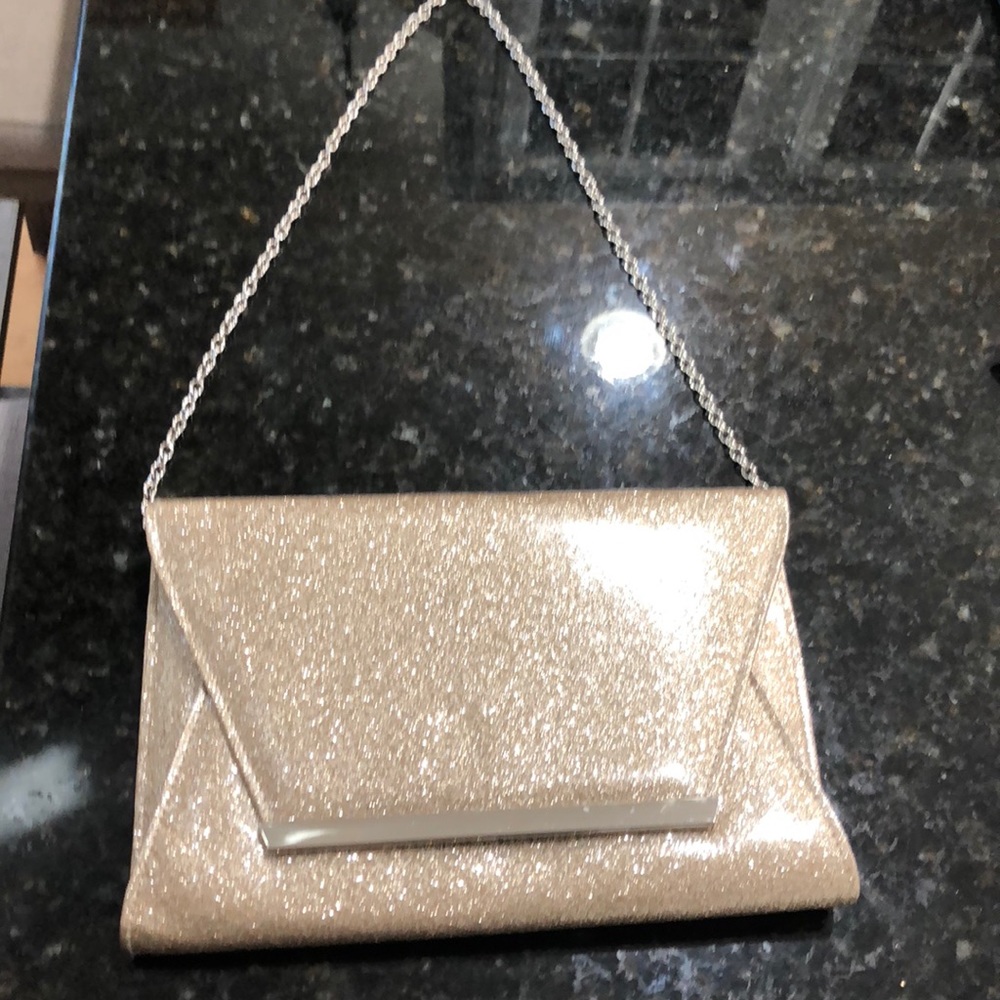 Gold glitter clutch